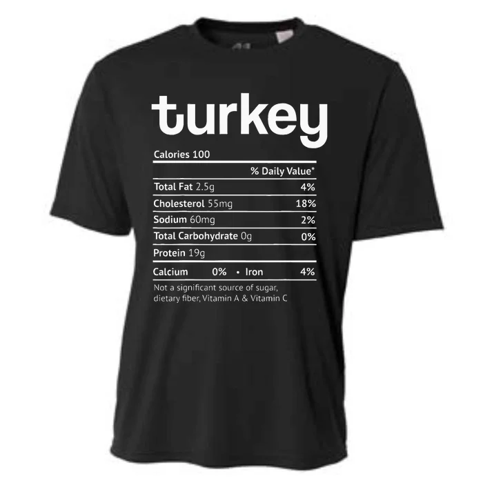 Turkey Nutrition Facts Funny Thanksgiving Cooling Performance Crew T-Shirt