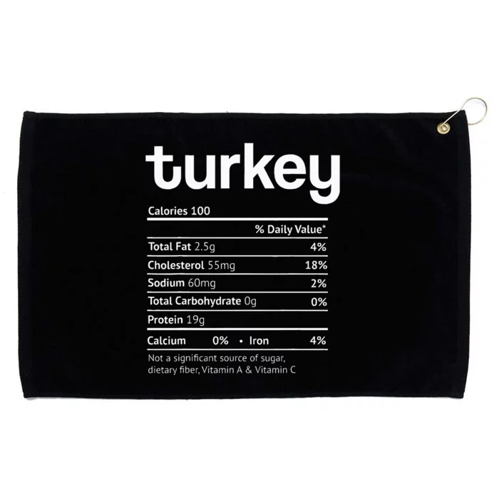 Turkey Nutrition Facts Funny Thanksgiving Grommeted Golf Towel