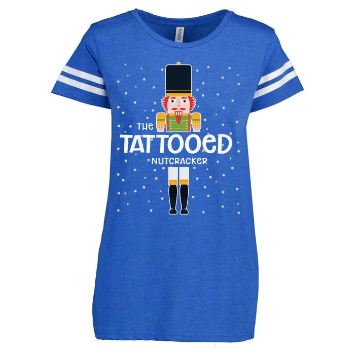 Tattooed Nutcracker Family Matching Funny Pajama Enza Ladies Jersey Football T-Shirt