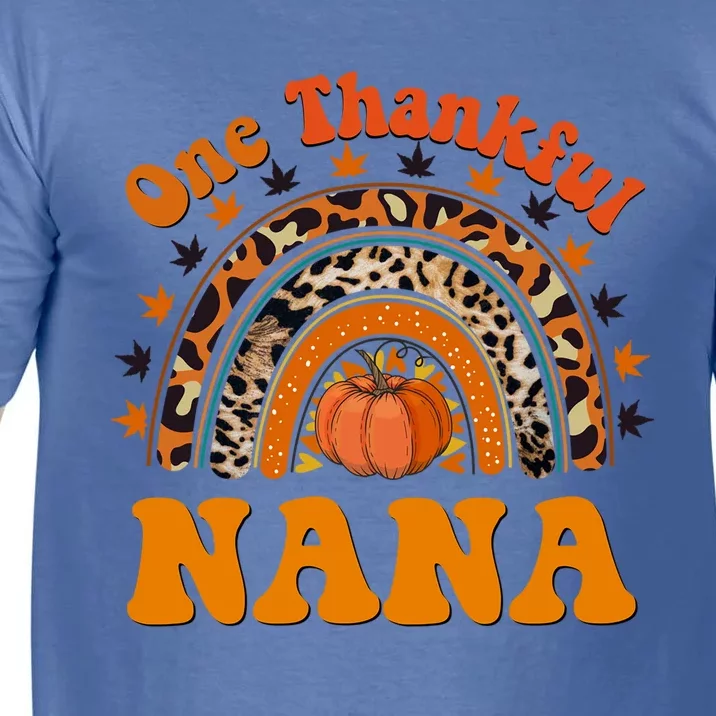 Thankful Nana Fall Thanksgiving Pumpkin Rainbow Gift Comfort Colors T-Shirt