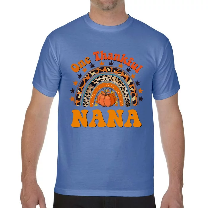 Thankful Nana Fall Thanksgiving Pumpkin Rainbow Gift Comfort Colors T-Shirt