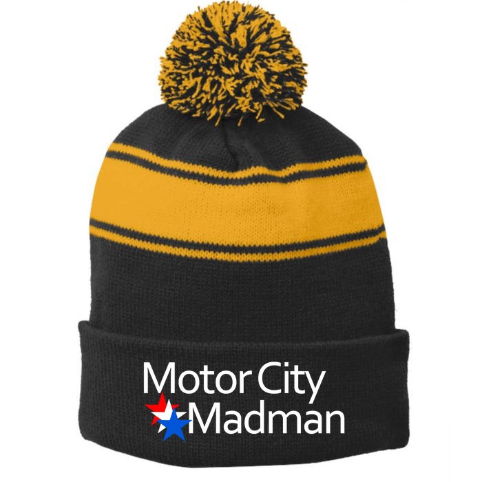 Ted Nugent For President Motor City Madman On Back Front & Back Stripe Pom Pom Beanie