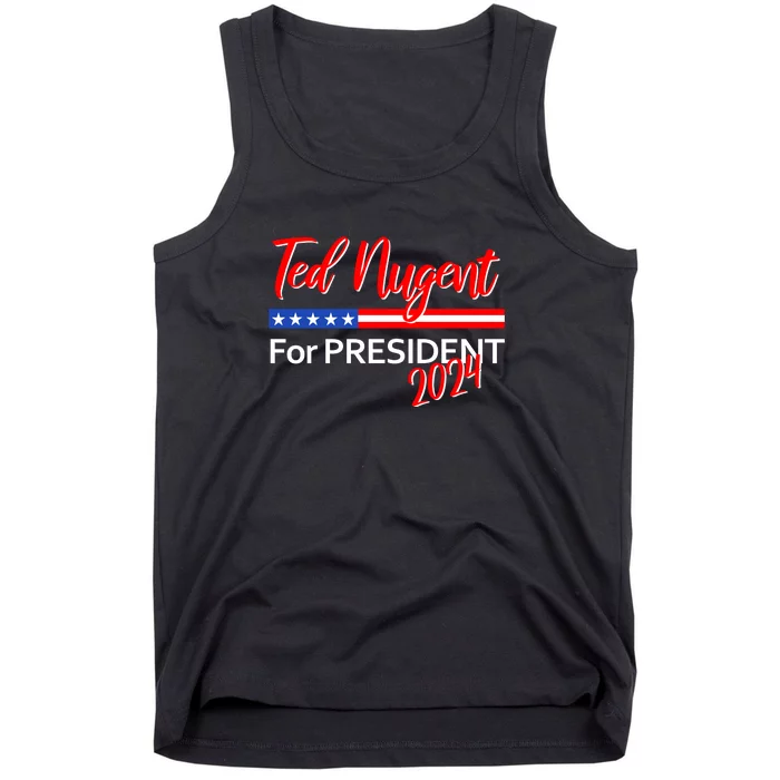 Ted Nugent For President Motor City Madman On Back Front & Back Tank Top