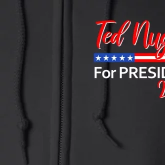 Ted Nugent For President Motor City Madman On Back Front & Back Full Zip Hoodie