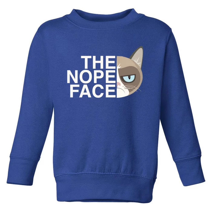 The Nope Face Funny Lazy Cat Joke Gift For Men And Women Gift Toddler Sweatshirt