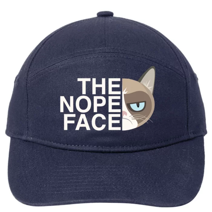 The Nope Face Funny Lazy Cat Joke Gift For Men And Women Gift 7-Panel Snapback Hat