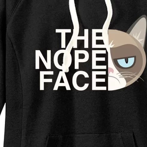 The Nope Face Funny Lazy Cat Joke Gift And Meaningful Gift Women's Fleece Hoodie