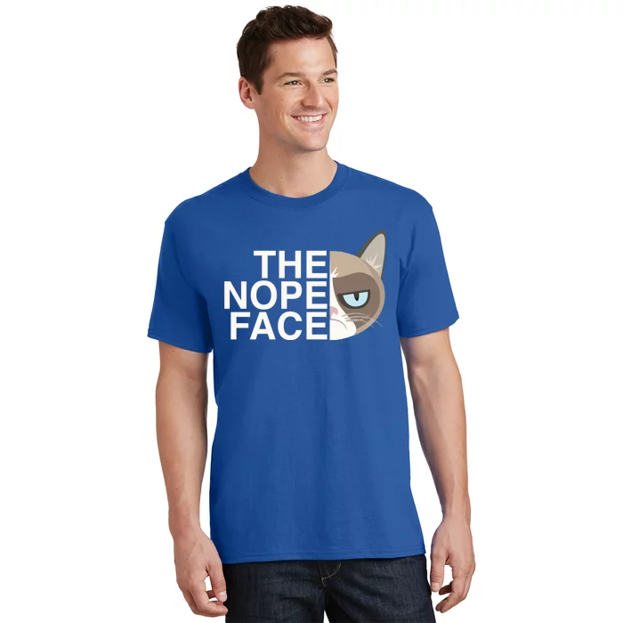 The Nope Face Funny Lazy Cat Joke Gift And Meaningful Gift T-Shirt