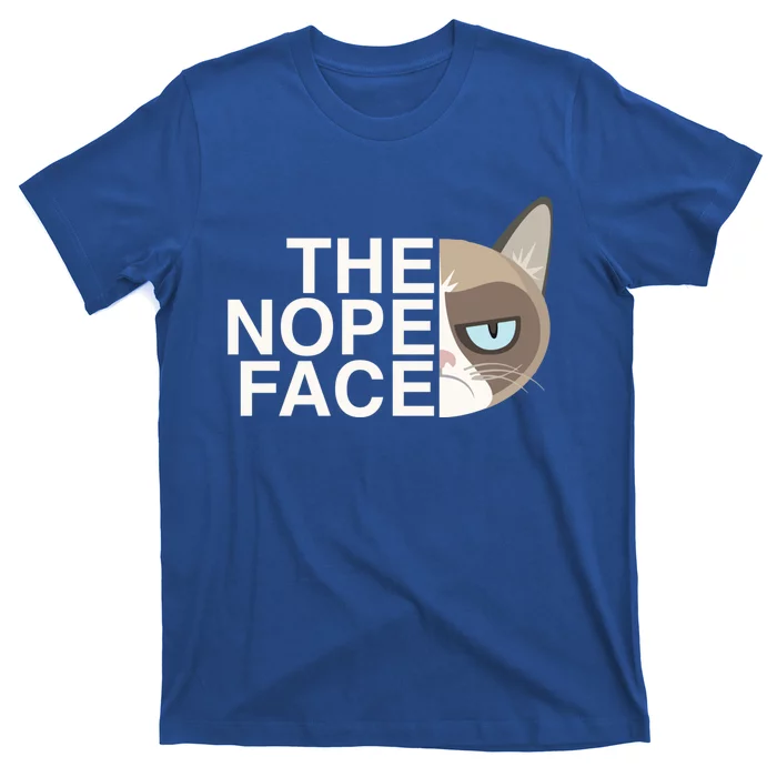 The Nope Face Funny Lazy Cat Joke Gift And Meaningful Gift T-Shirt