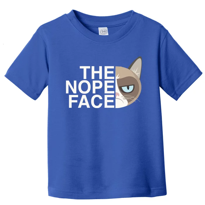 The Nope Face Funny Lazy Cat Joke Gift And Meaningful Gift Toddler T-Shirt