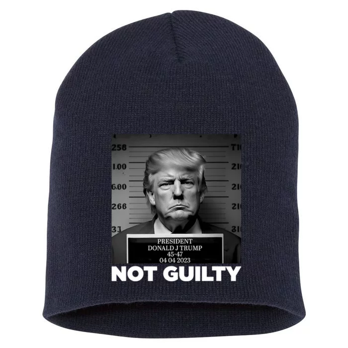 Trump Not Guilty Mug Shot Free Trump I Stand With Trump Short Acrylic Beanie