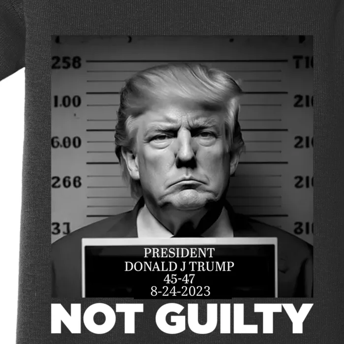 Trump not guilty Trump 2024 Mugshot Baby Bodysuit