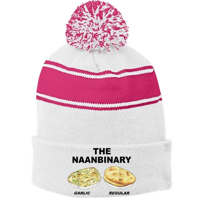 The Naanbinary Garlic Regular Funny Gift Stripe Pom Pom Beanie