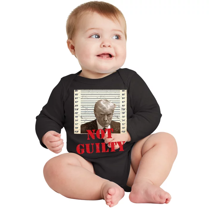 Trump Not Guilty 2024 Baby Long Sleeve Bodysuit