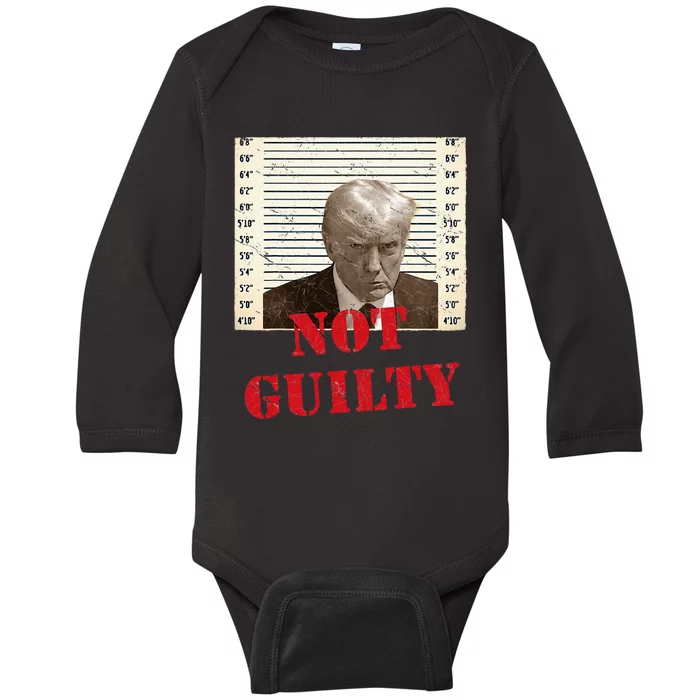 Trump Not Guilty 2024 Baby Long Sleeve Bodysuit