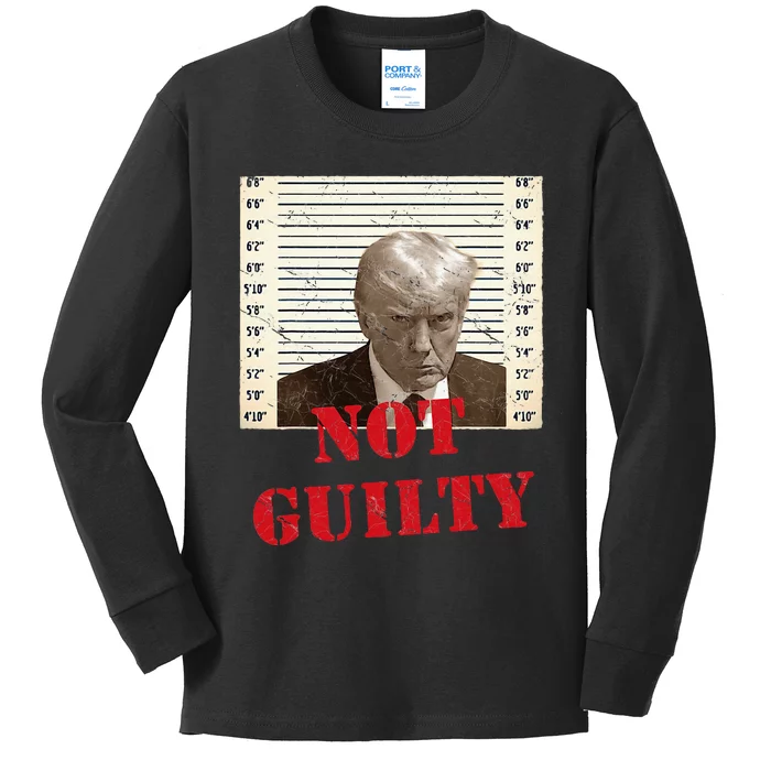 Trump Not Guilty 2024 Kids Long Sleeve Shirt