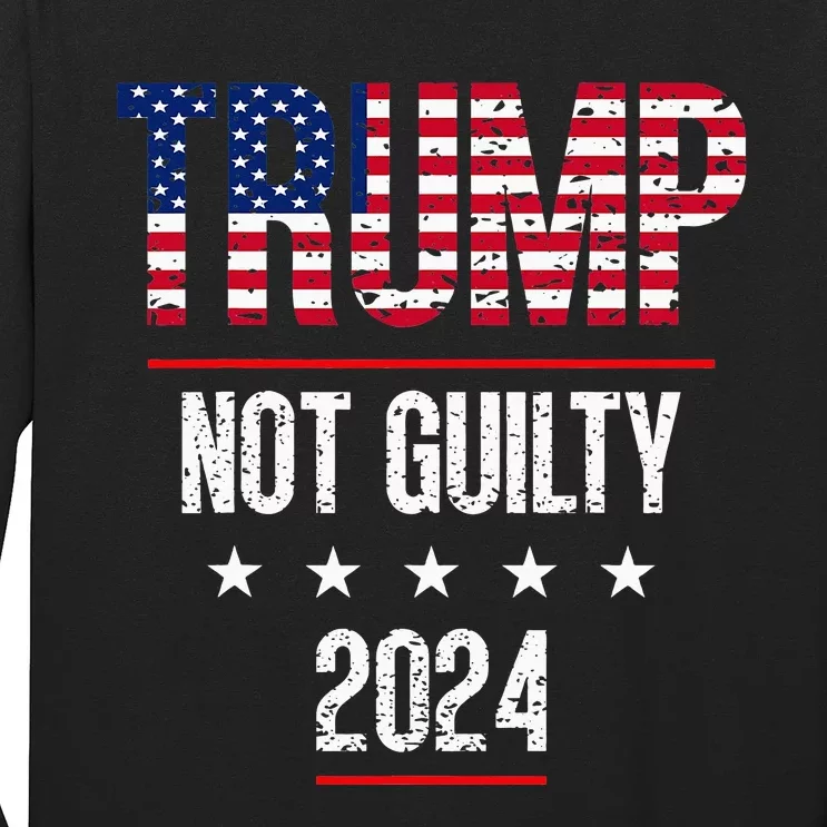 Trump Not Guilty Support Free Trump Saying For Republicans Long Sleeve Shirt