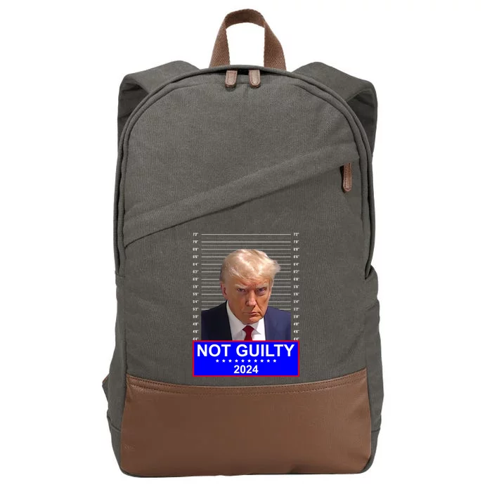 Trump Not Guilty Mugshot 2024 Election Cotton Canvas Backpack