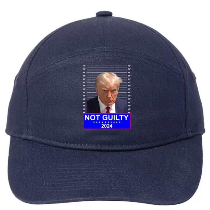 Trump Not Guilty Mugshot 2024 Election 7-Panel Snapback Hat