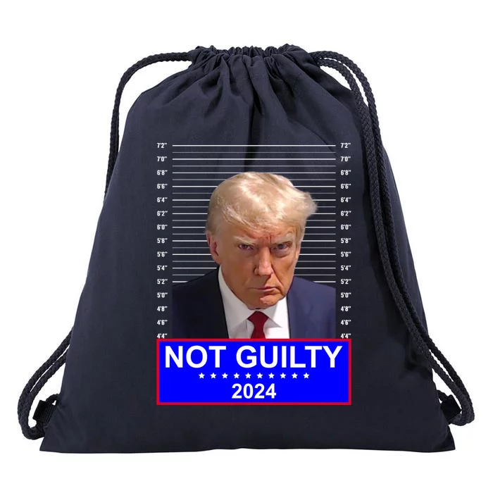 Trump Not Guilty Mugshot 2024 Election Drawstring Bag