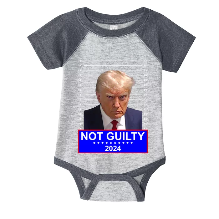 Trump Not Guilty Mugshot 2024 Election Infant Baby Jersey Bodysuit