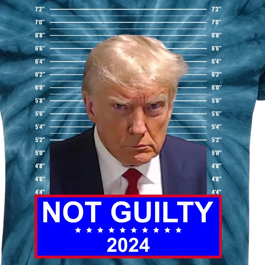 Trump Not Guilty Mugshot 2024 Election Kids Tie-Dye T-Shirt