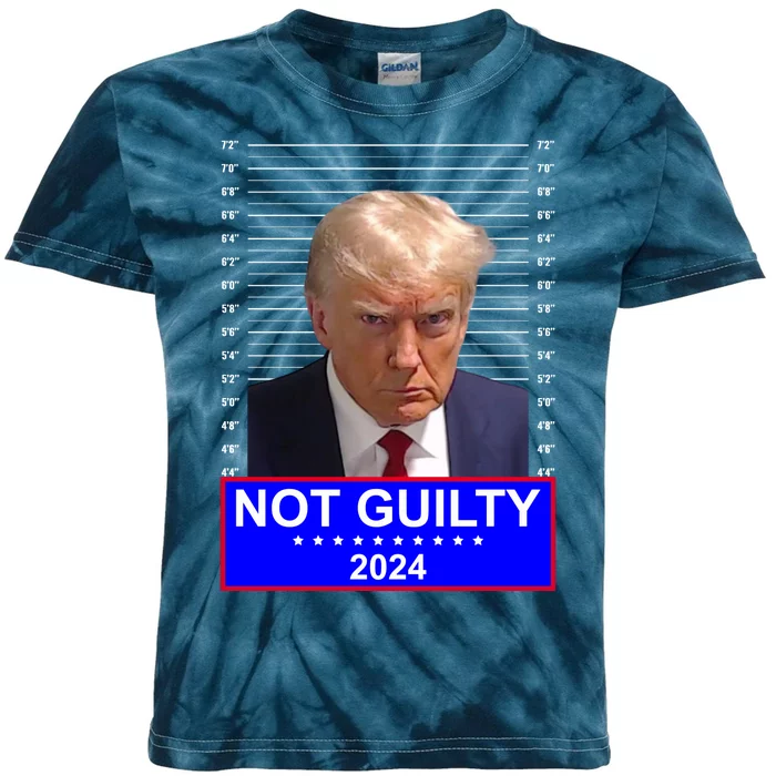 Trump Not Guilty Mugshot 2024 Election Kids Tie-Dye T-Shirt