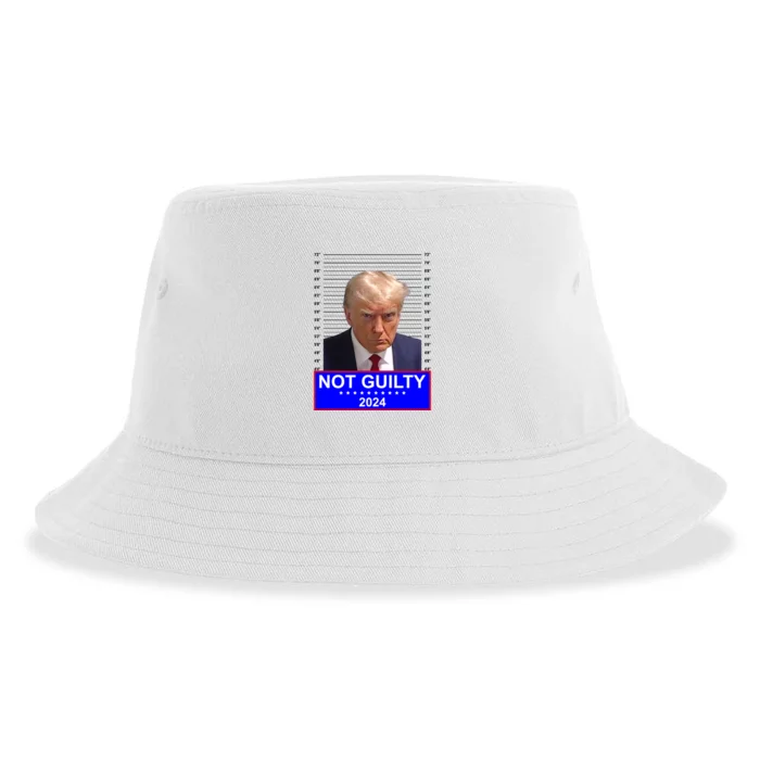 Trump Not Guilty Mugshot 2024 Election Sustainable Bucket Hat