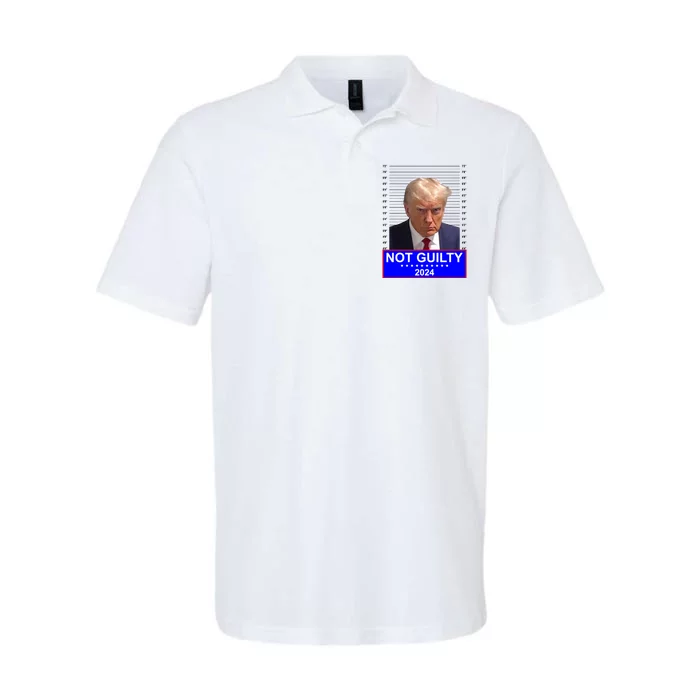 Trump Not Guilty Mugshot 2024 Election Softstyle Adult Sport Polo