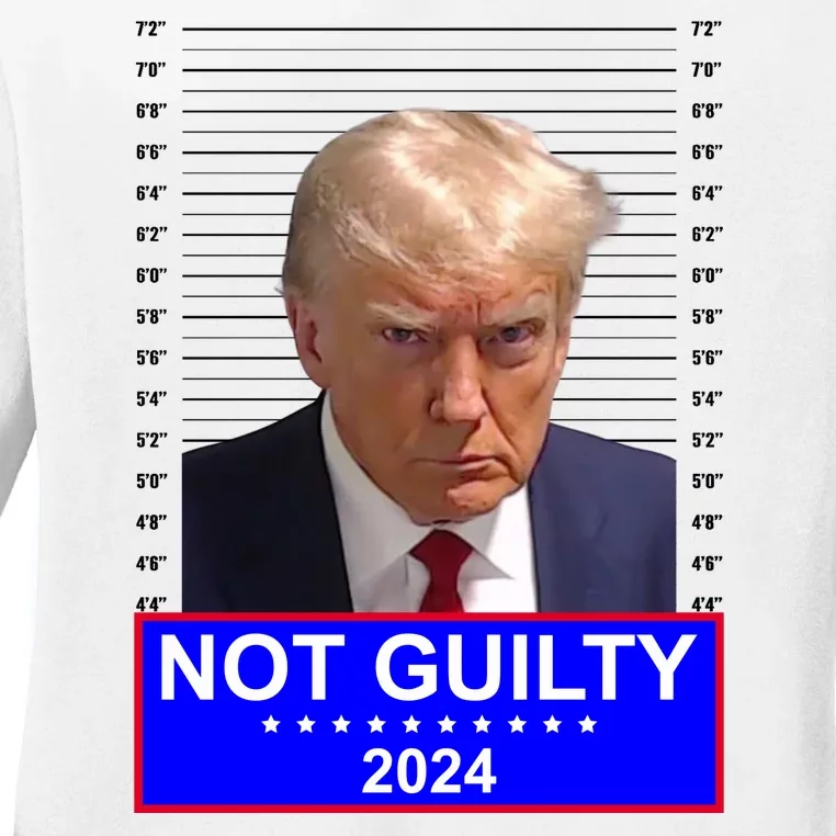 Trump Not Guilty Mugshot 2024 Election Ladies Long Sleeve Shirt