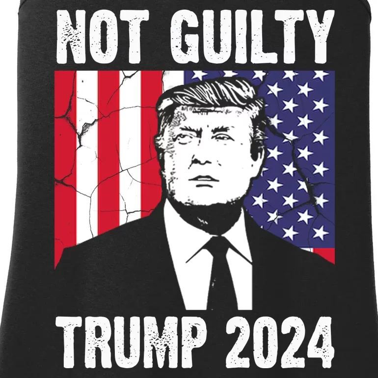 Trump Not Guilty 2024 Free Trump Usa Election Ladies Essential Tank