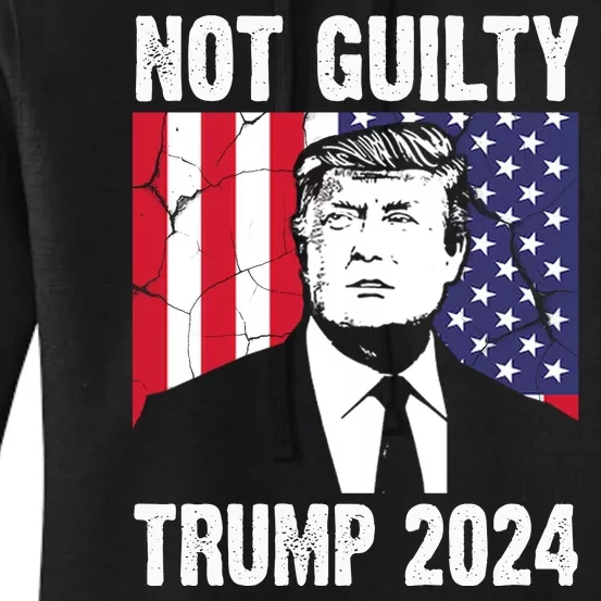 Trump Not Guilty 2024 Free Trump Usa Election Women's Pullover Hoodie