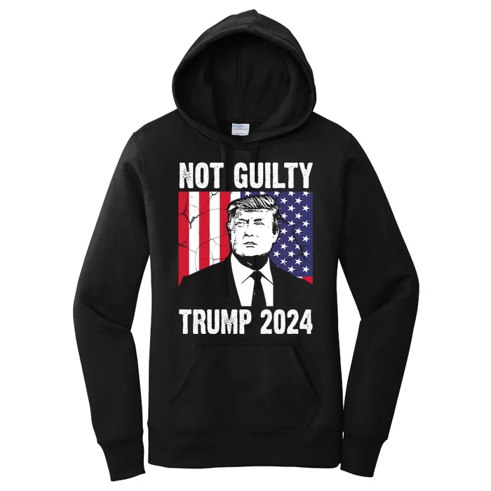 Trump Not Guilty 2024 Free Trump Usa Election Women's Pullover Hoodie