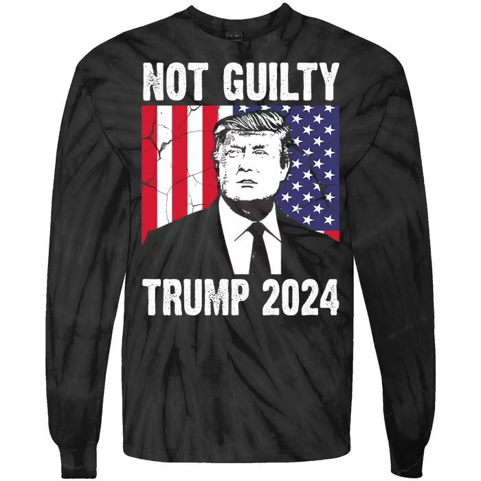 Trump Not Guilty 2024 Free Trump Usa Election Tie-Dye Long Sleeve Shirt