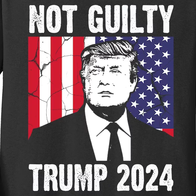 Trump Not Guilty 2024 Free Trump Usa Election Kids Long Sleeve Shirt