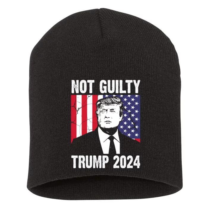 Trump Not Guilty 2024 Free Trump Usa Election Short Acrylic Beanie