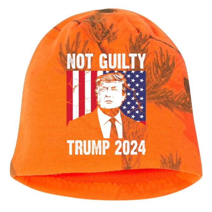 Trump Not Guilty 2024 Free Trump Usa Election Kati - Camo Knit Beanie