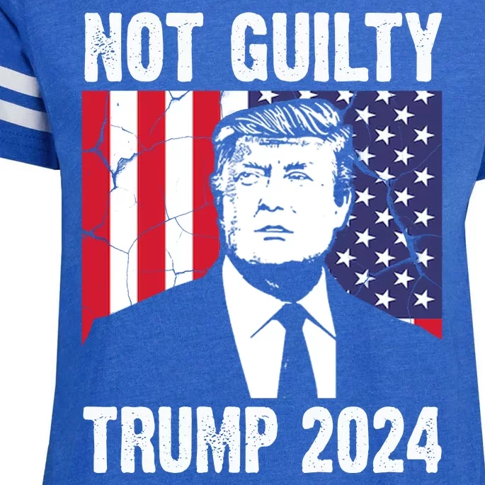 Trump Not Guilty 2024 Free Trump Usa Election Enza Ladies Jersey Football T-Shirt