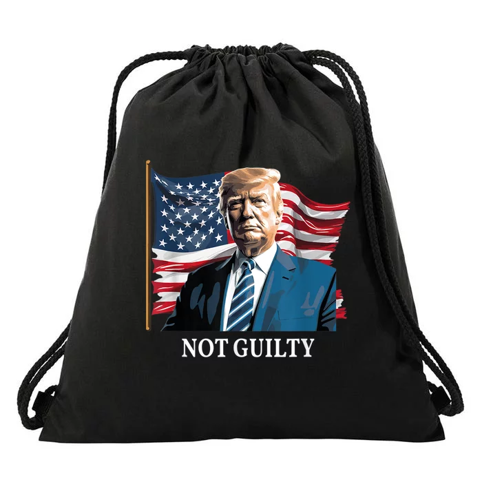 Trump Not Guilty Drawstring Bag