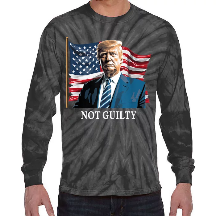 Trump Not Guilty Tie-Dye Long Sleeve Shirt