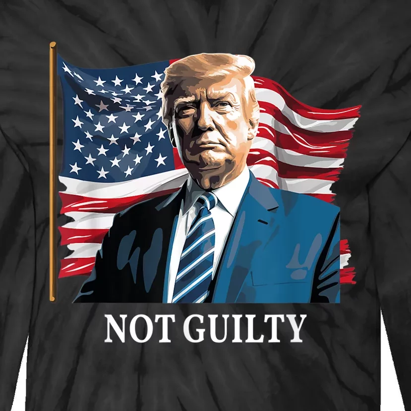 Trump Not Guilty Tie-Dye Long Sleeve Shirt