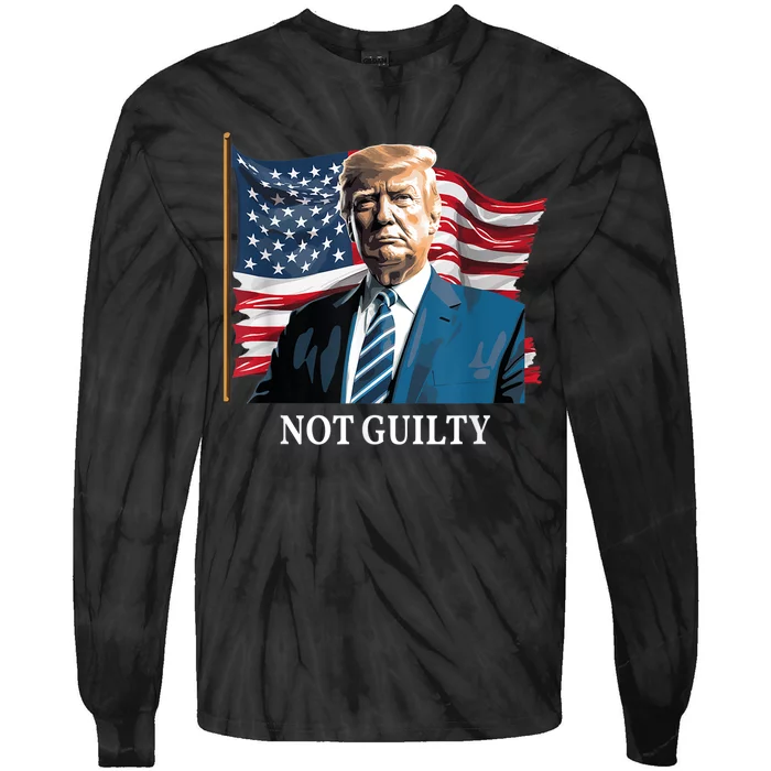 Trump Not Guilty Tie-Dye Long Sleeve Shirt