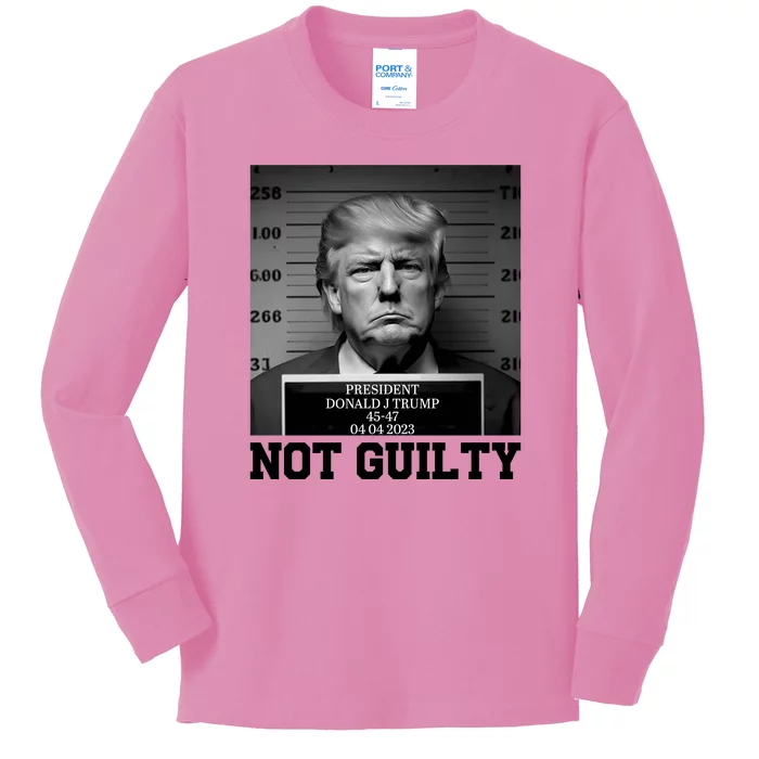 Trump Not Guilty Free Trump Kids Long Sleeve Shirt