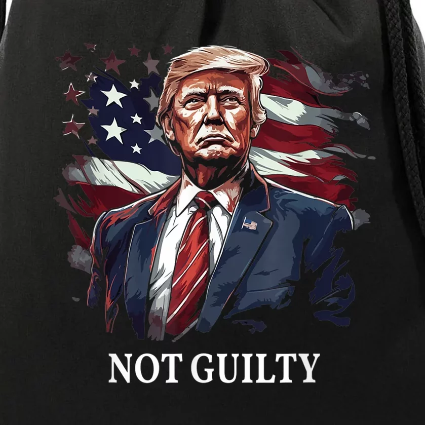 Trump Not Guilty Drawstring Bag