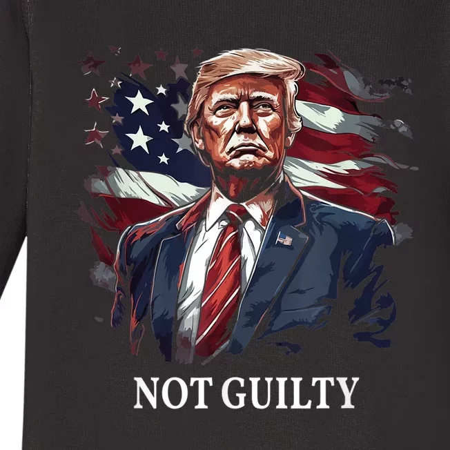 Trump Not Guilty Baby Long Sleeve Bodysuit