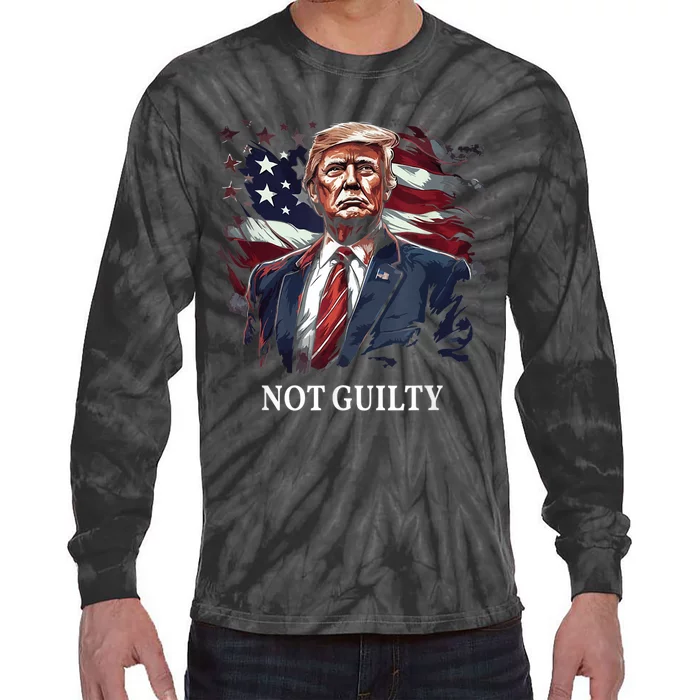 Trump Not Guilty Tie-Dye Long Sleeve Shirt