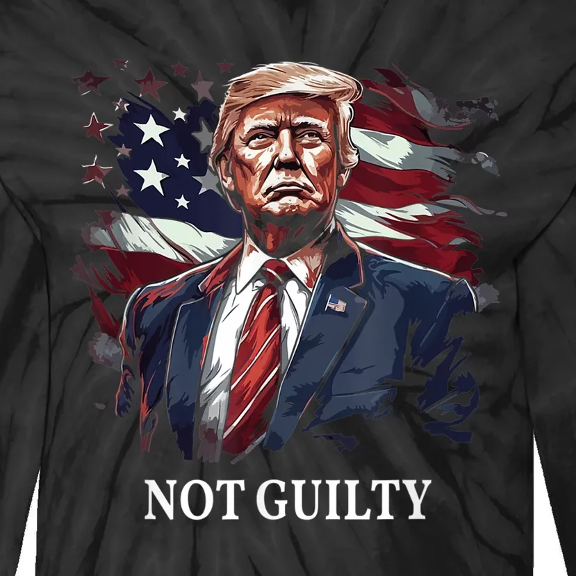 Trump Not Guilty Tie-Dye Long Sleeve Shirt