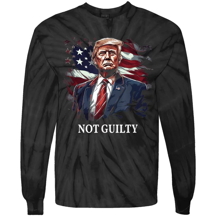 Trump Not Guilty Tie-Dye Long Sleeve Shirt