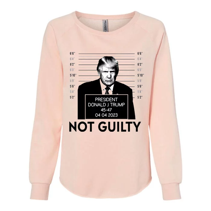 Trump Not Guilty Womens California Wash Sweatshirt