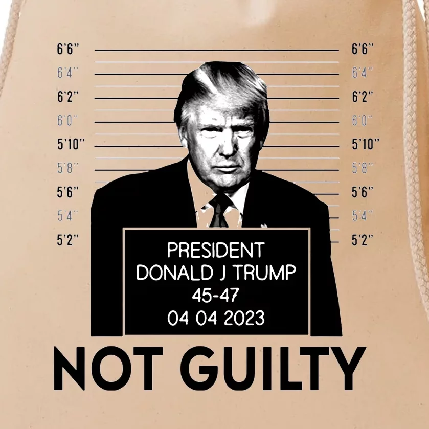 Trump Not Guilty Drawstring Bag